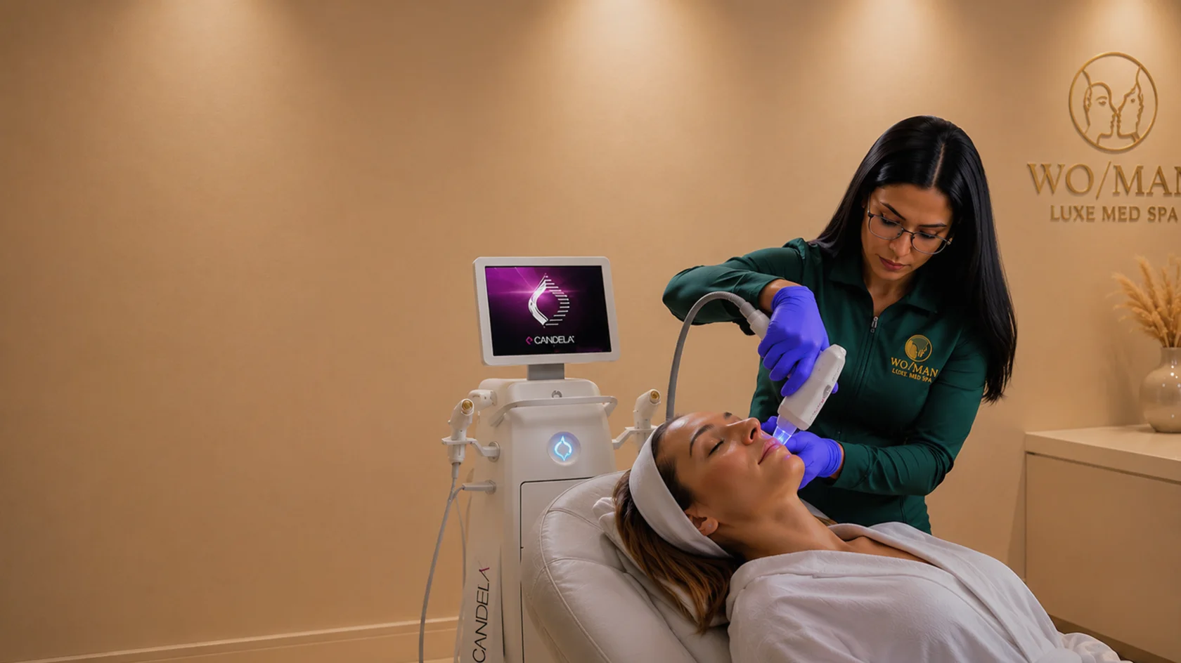 A WO/MAN specialist treating a client with the Candela Matrix system